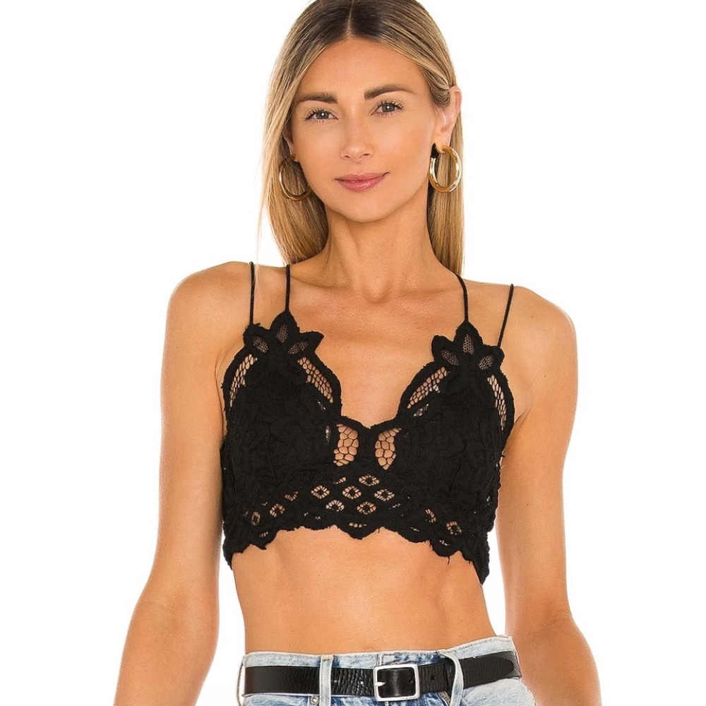 Free People Adella Black bra bralette S Small New NWT